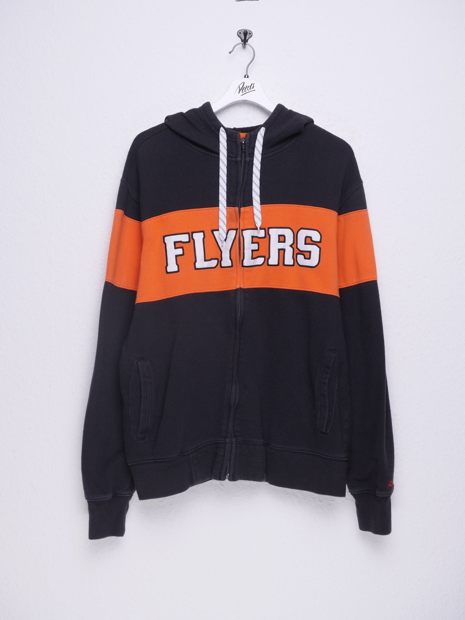 Reebok embroidered Spellout NHL two toned Full Zip Hoodie - Peeces