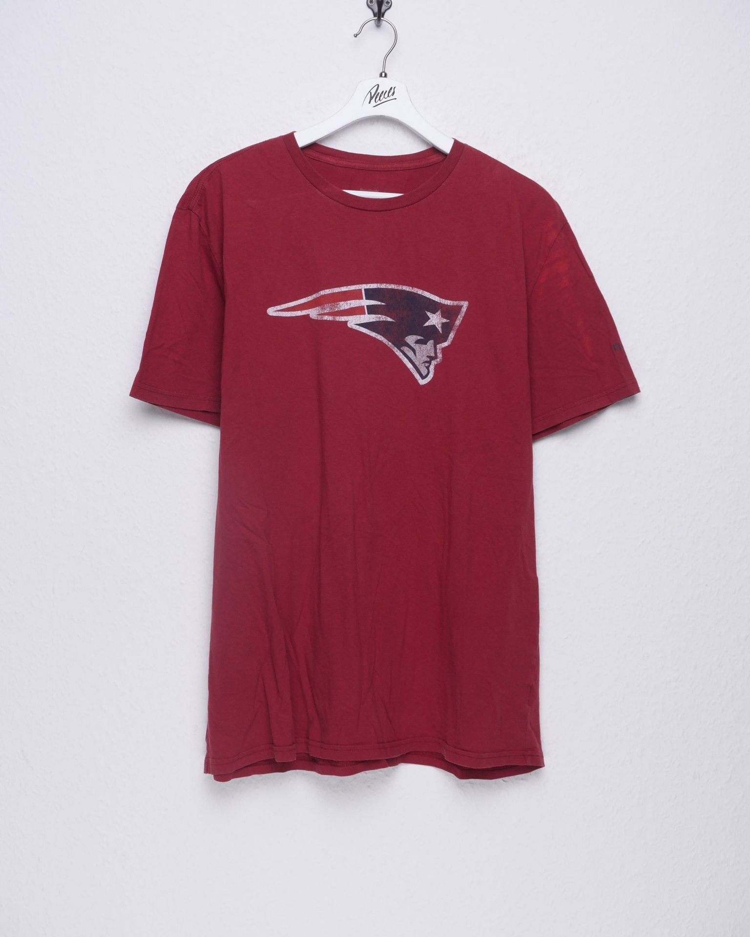 reebok printed Patriots NFL Logo washed red Shirt - Peeces