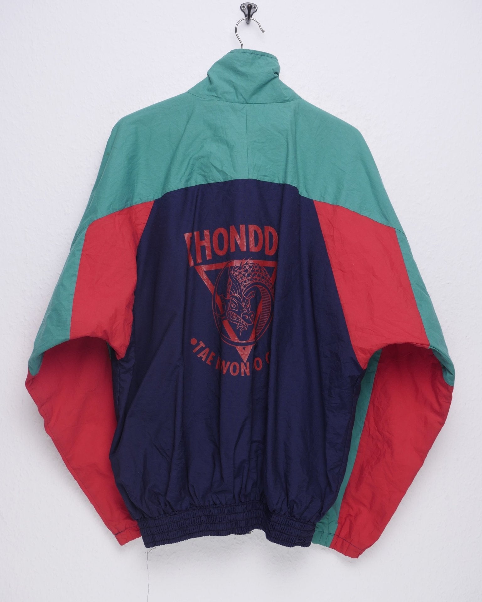 Rhondda printed Spellout Tricolor Vintage Track Jacke - Peeces