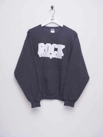 Rock Volleyball printed Spellout grey Sweater - Peeces