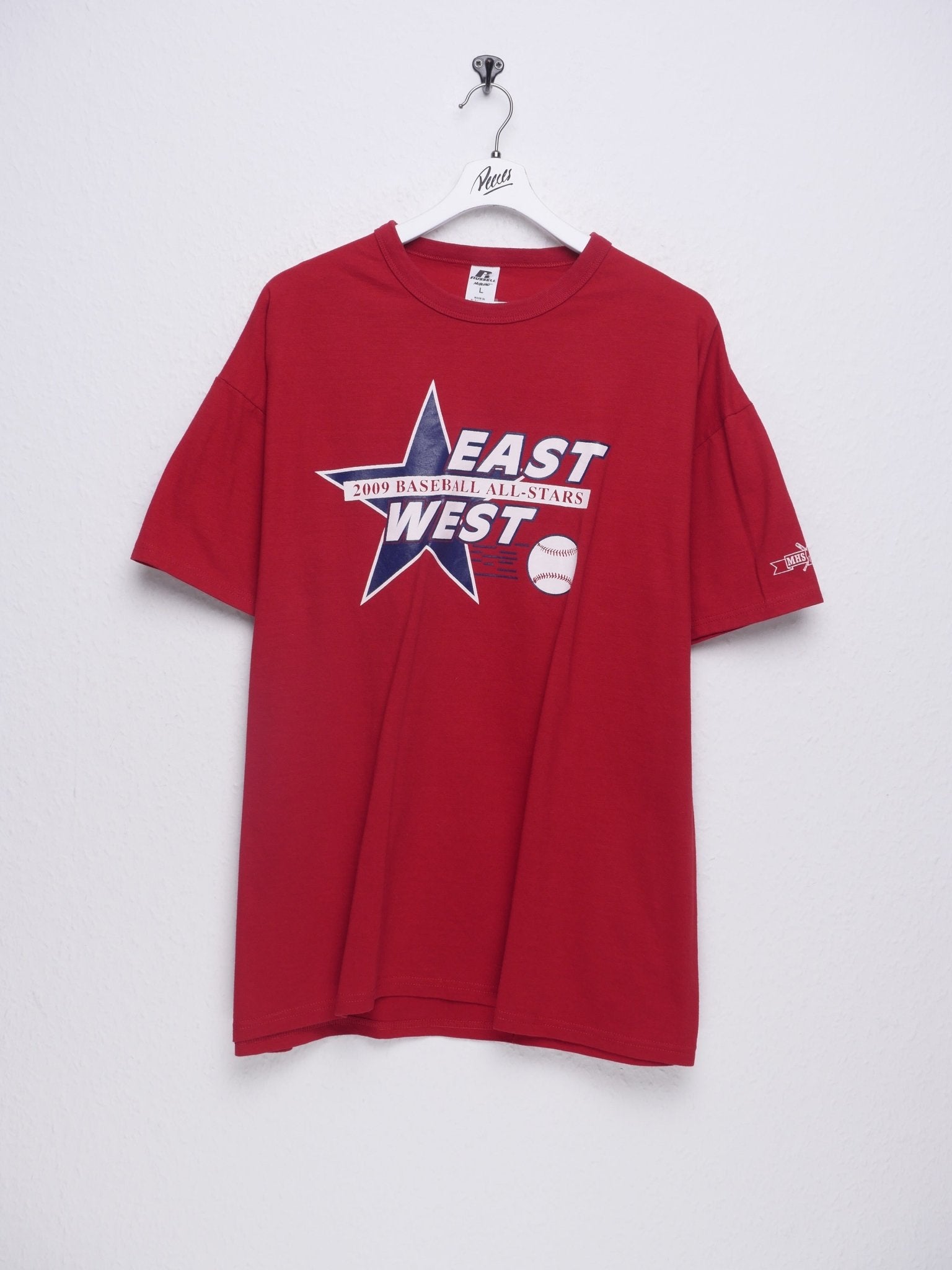 Russell Athletic printed East West Baseball red Shirt - Peeces