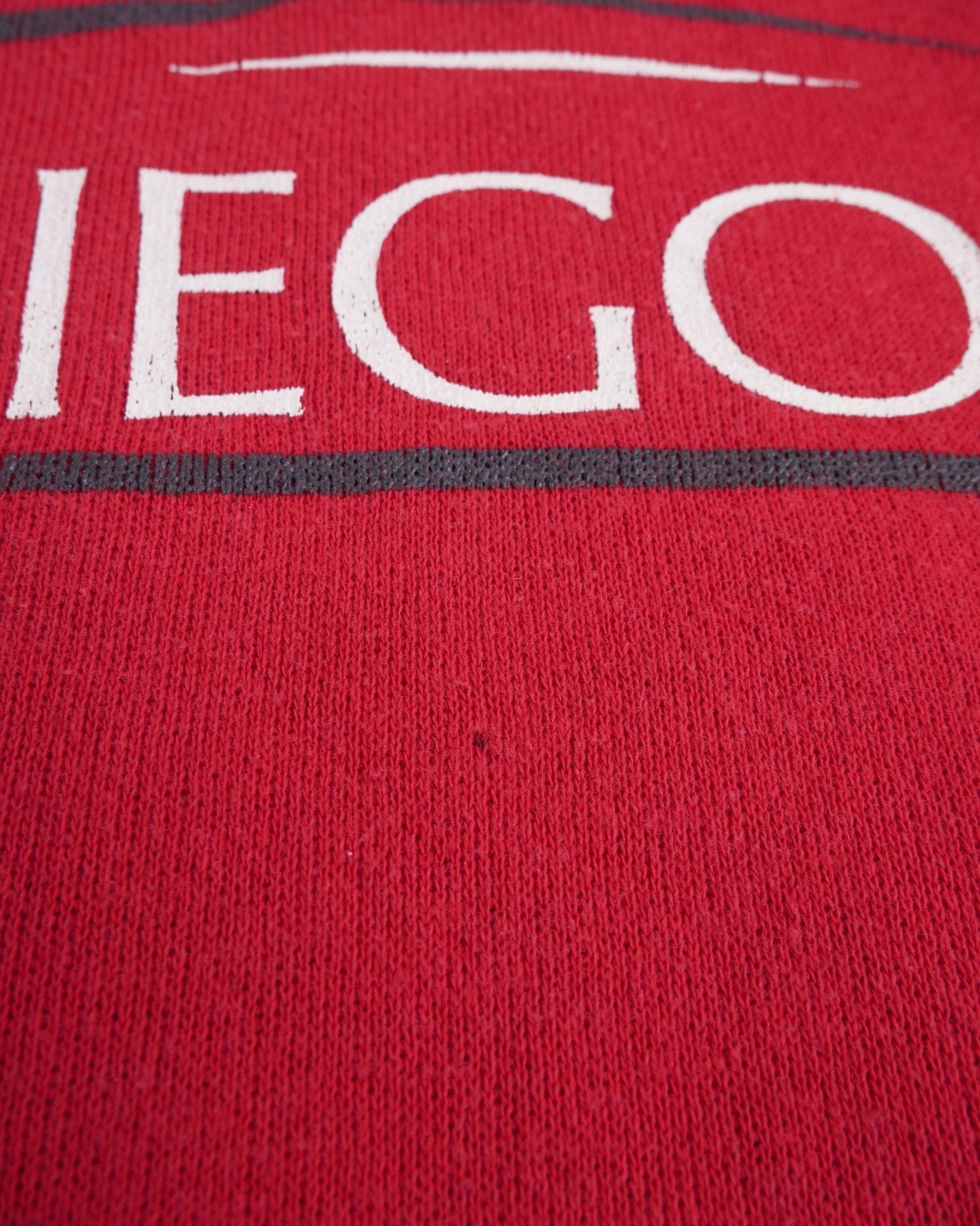 'San Diego' printed Graphic red Vintage Sweater - Peeces