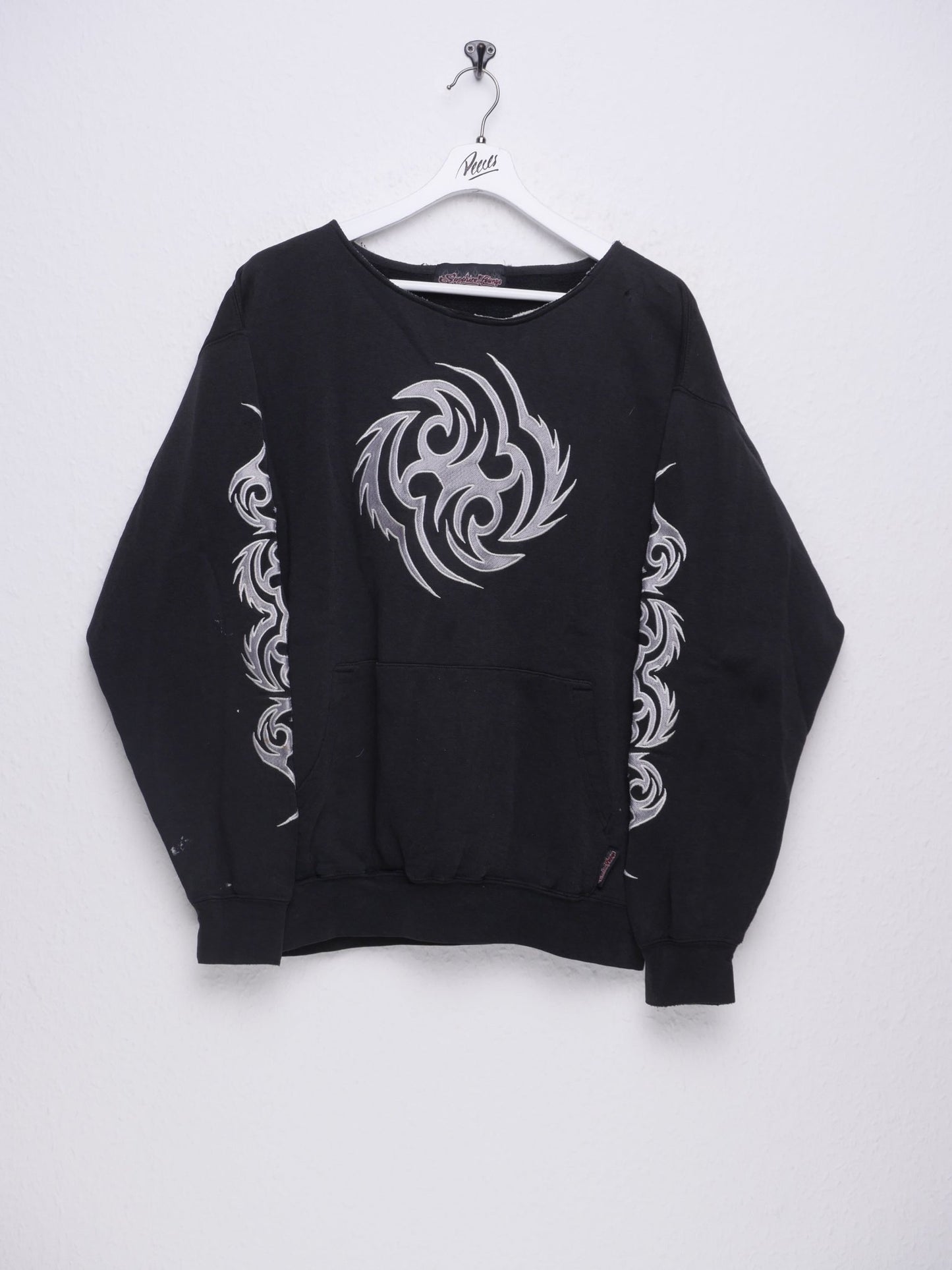 Sapphire Lounge embroidered Logo black Vintage Sweater - Peeces