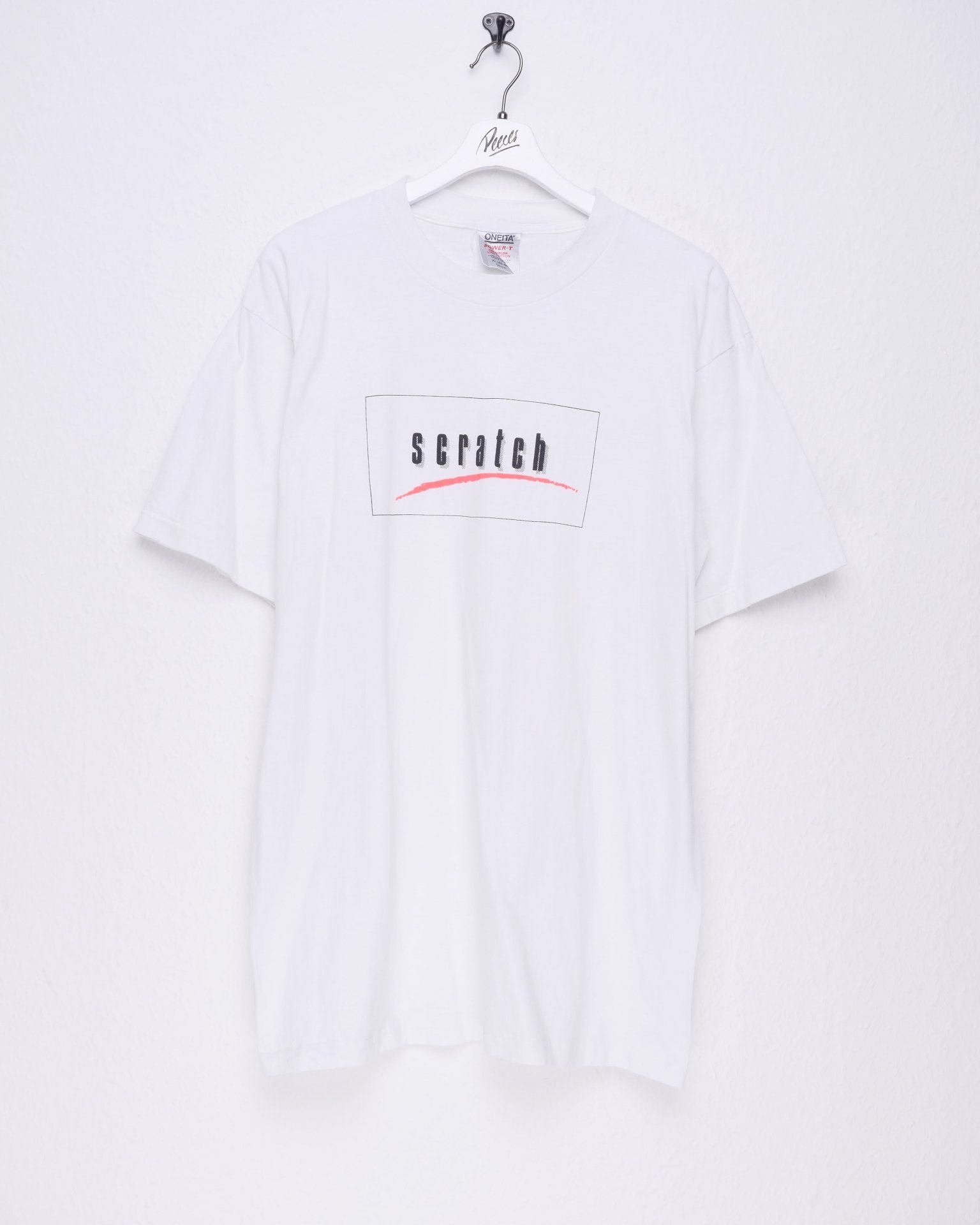 'Scratch' printed white Vintage Shirt - Peeces