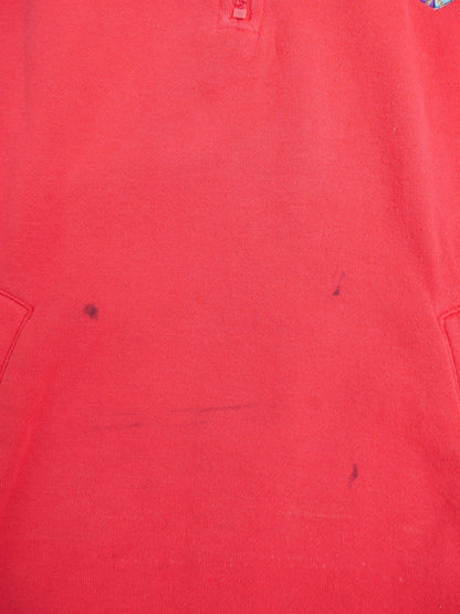 Sergio Tecchini embroidered Logo red Half Zip Sweater - Peeces