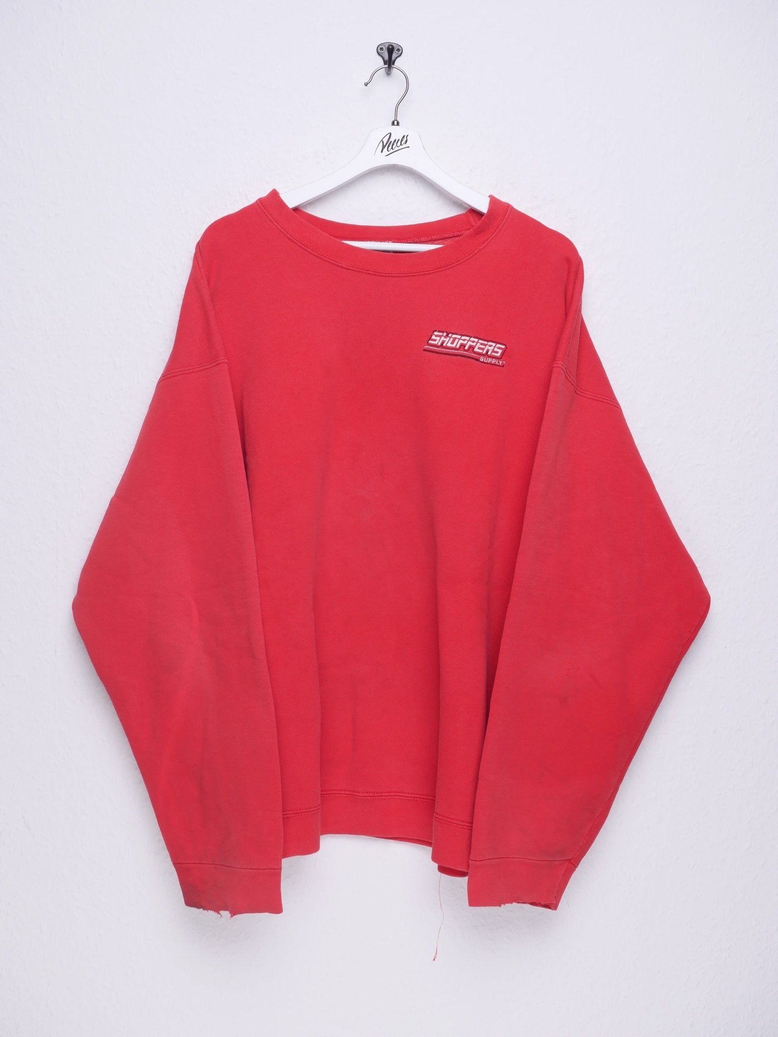 Shoppers Supply embroidered Spellout red Sweater - Peeces