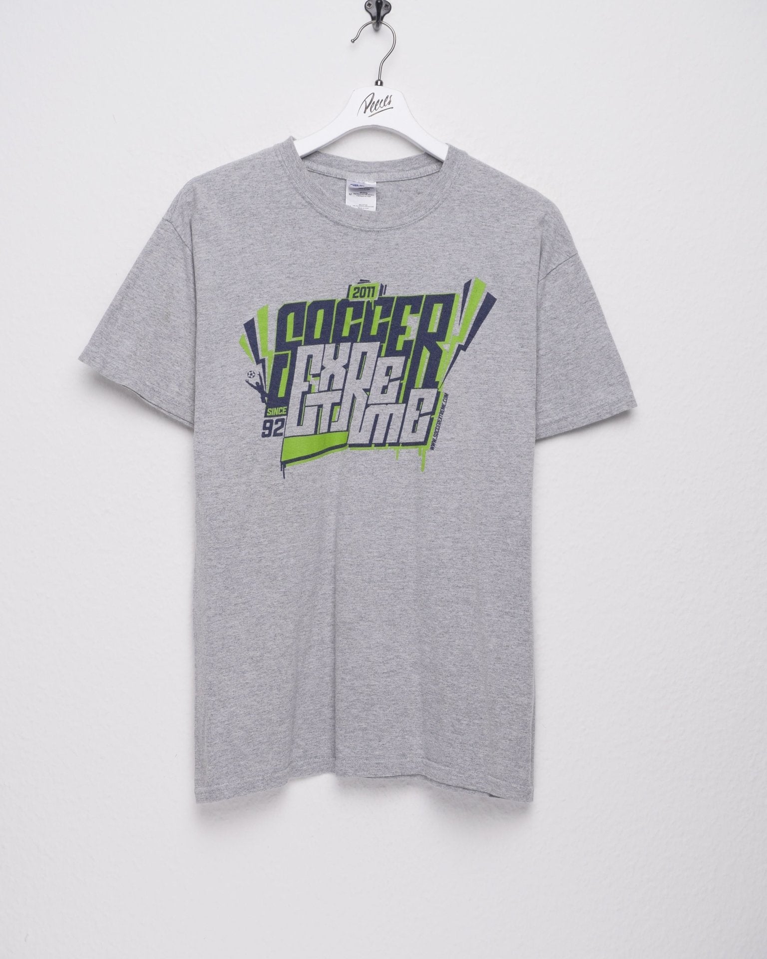 Soccer 2011 printed Graphic grey Shirt - Peeces