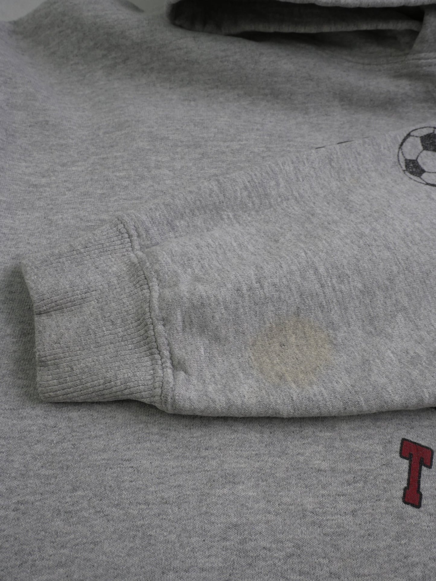 'Soccer Tournament' printed Graphic grey Hoodie - Peeces