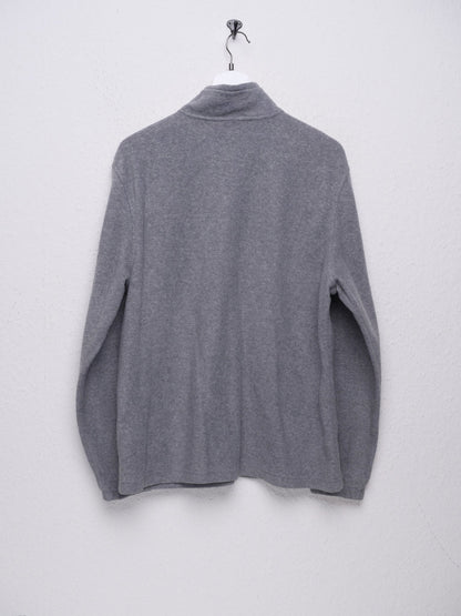 Starter embroidered Logo grey Fleece Half Zip Sweater - Peeces
