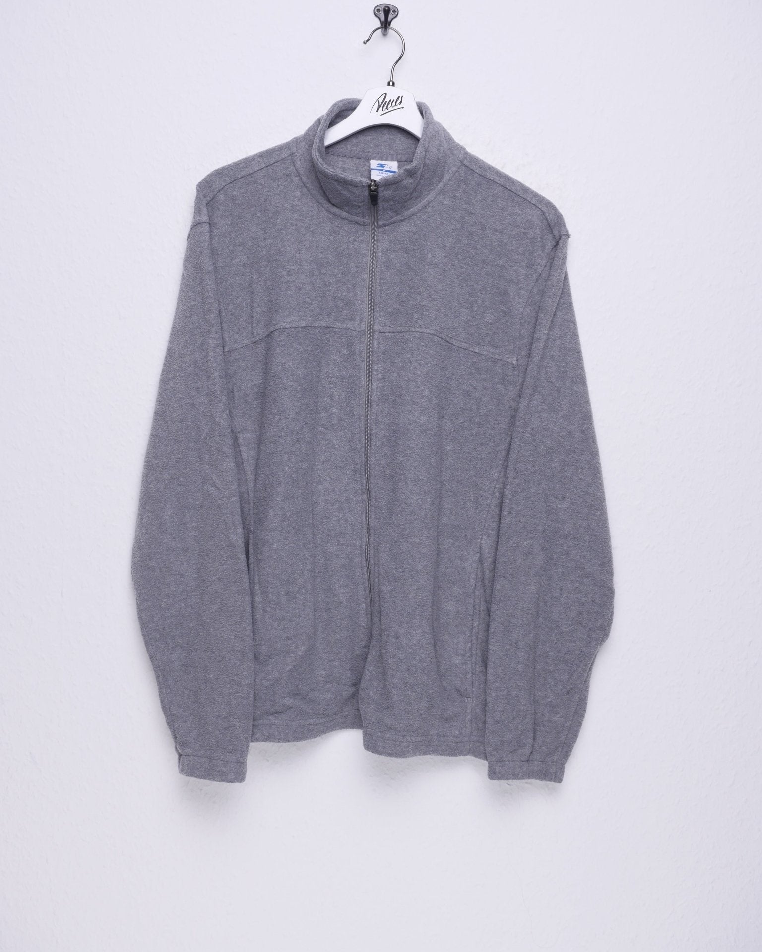 Starter embroidered Logo grey Fleece Zip Sweater - Peeces