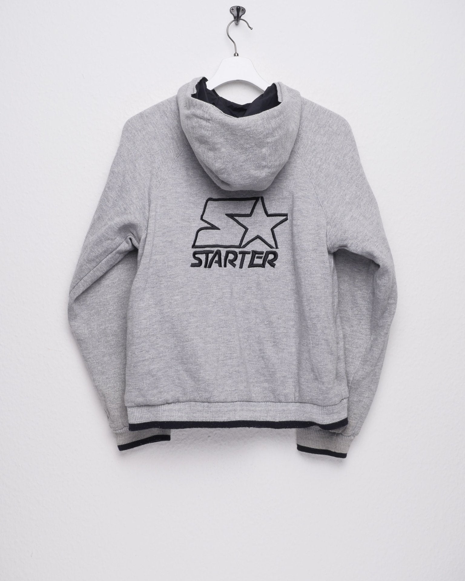 starter embroidered Logo grey zip Sweater - Peeces