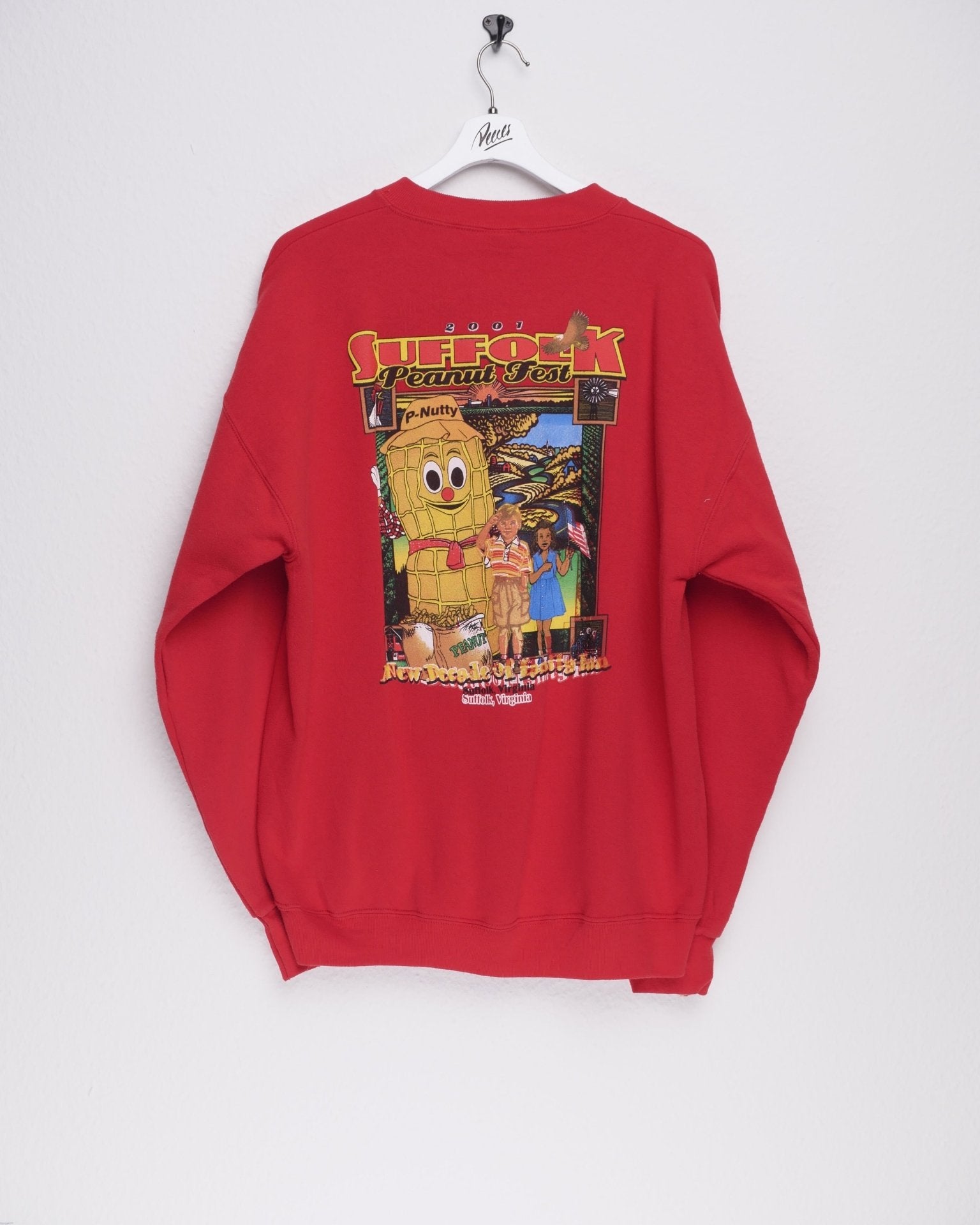 Suffolk Peanut Fest printed Graphic red Sweater - Peeces