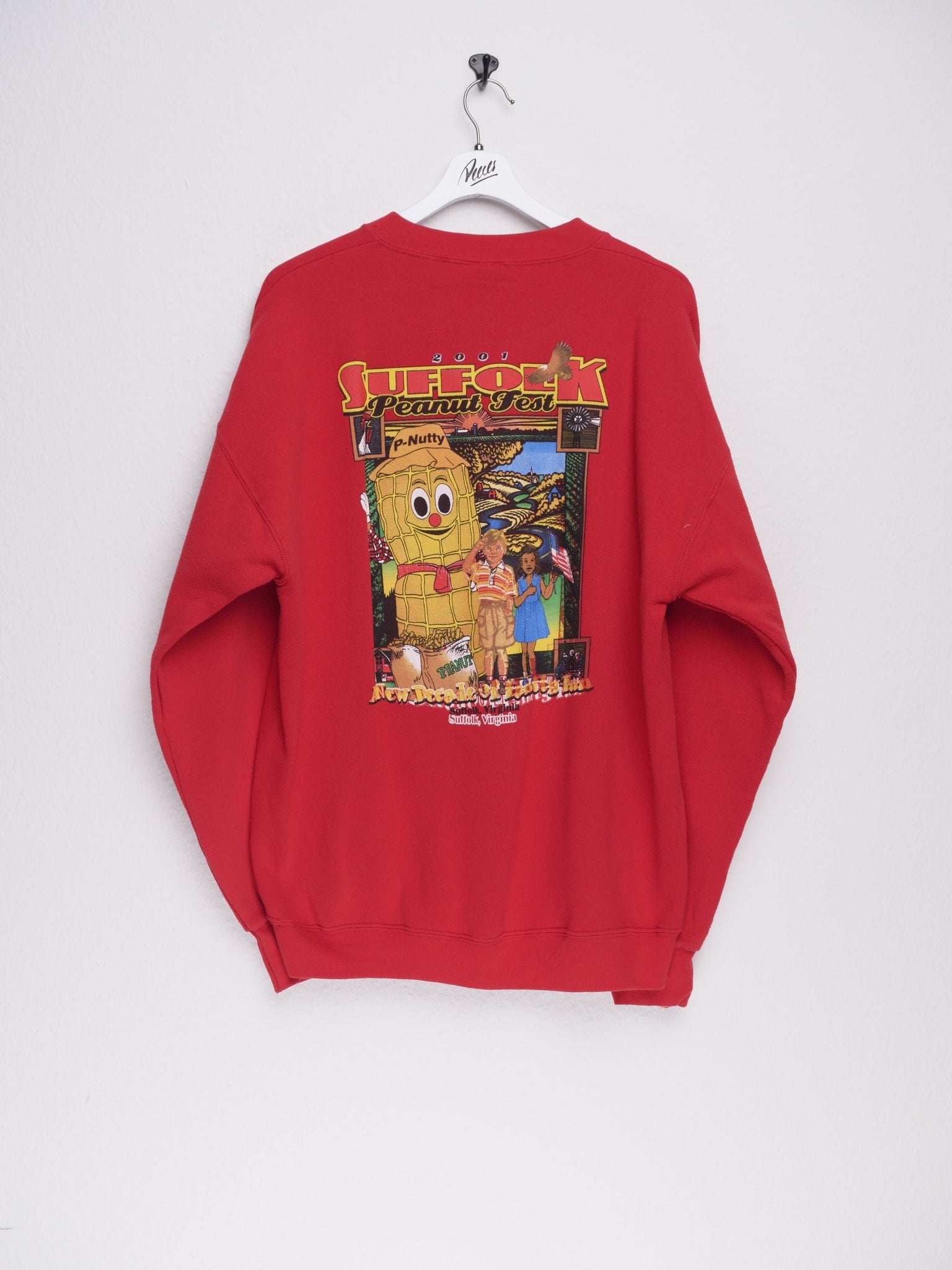 Suffolk Peanut Fest printed Graphic red Sweater - Peeces