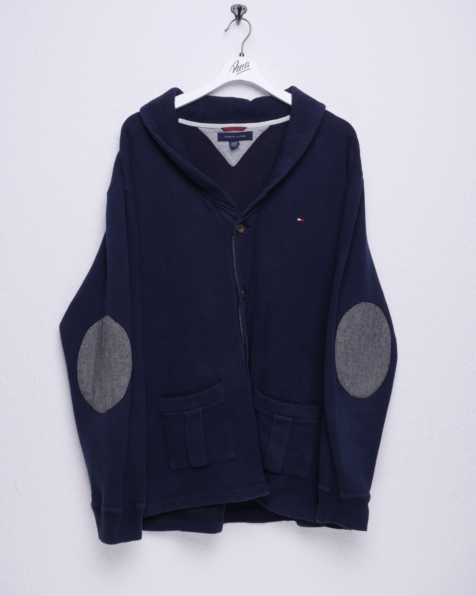 Tommy embroidered Logo navy Button Down Jacke - Peeces