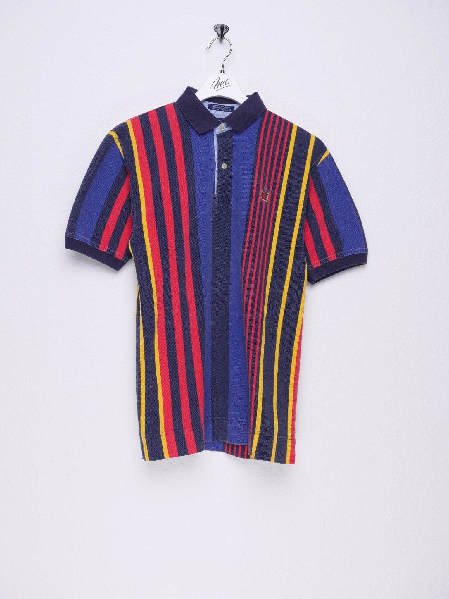 tommy embroidered Logo striped Vintage S/S Polo Shirt - Peeces