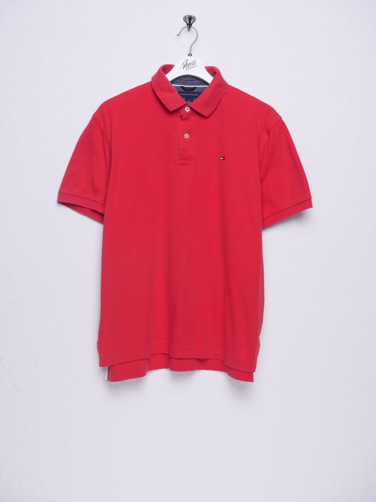 tommy embroidered Logo washed red Polo Shirt - Peeces