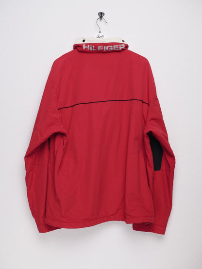 tommy embroidered Spellout red Wind Jacke - Peeces