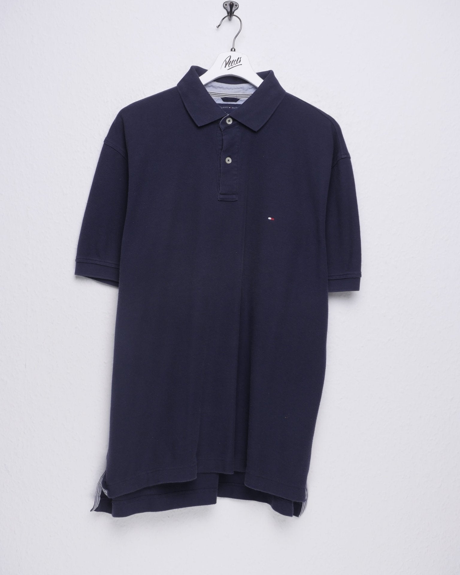 Tommy Hilfiger embroidered Logo navy S/S Polo Shirt - Peeces