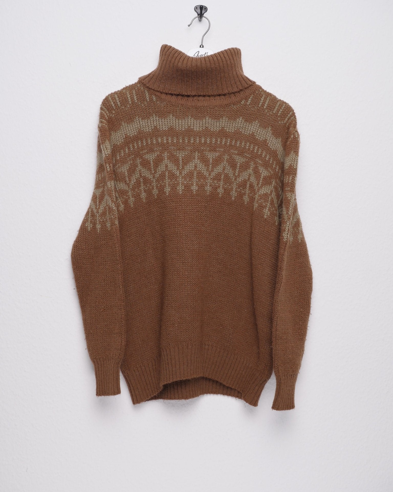 two toned Knit high Neck Sweater - Peeces