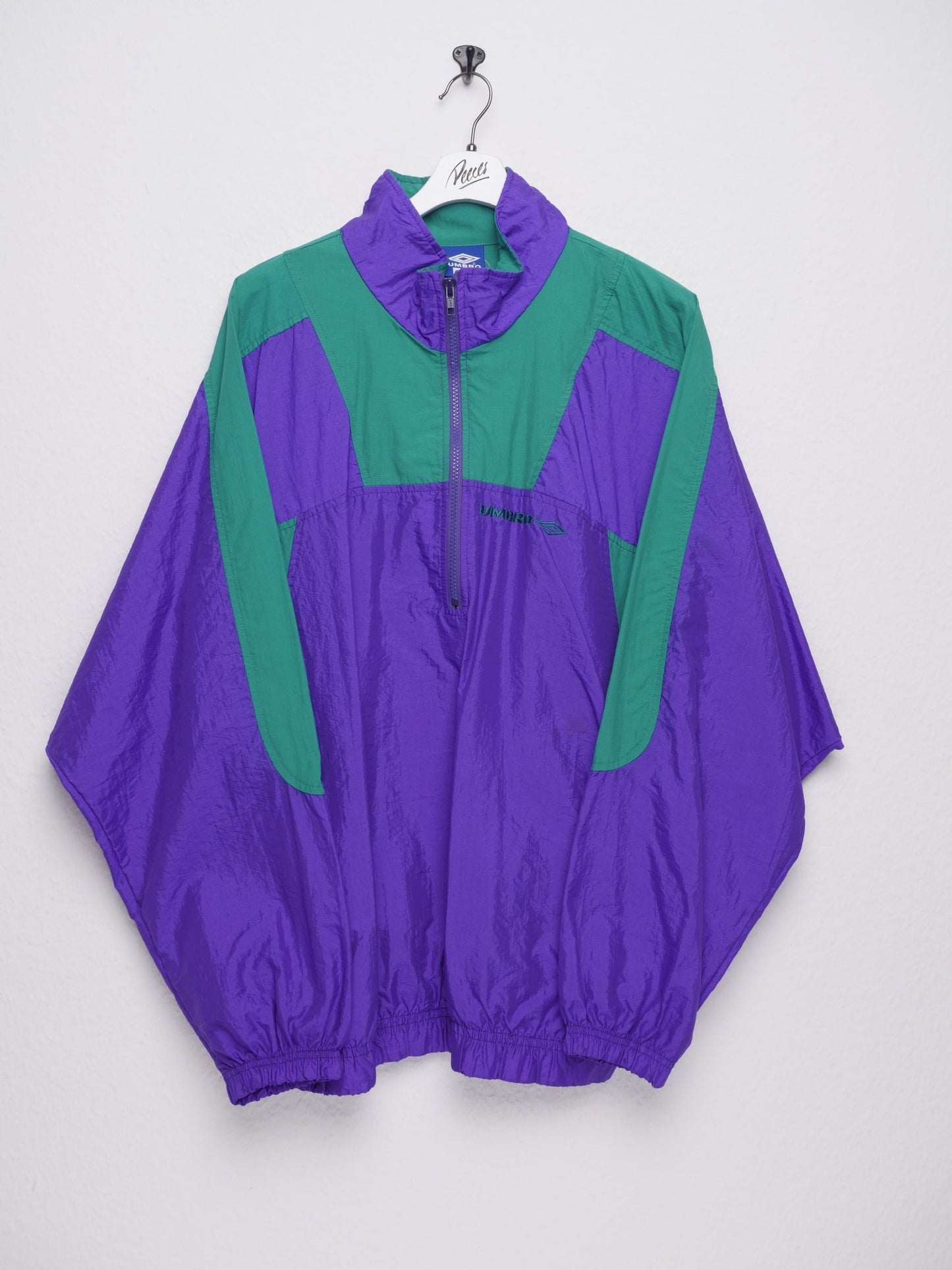 umbro embroidered Spellout two toned half zip Vintage Track Jacket - Peeces