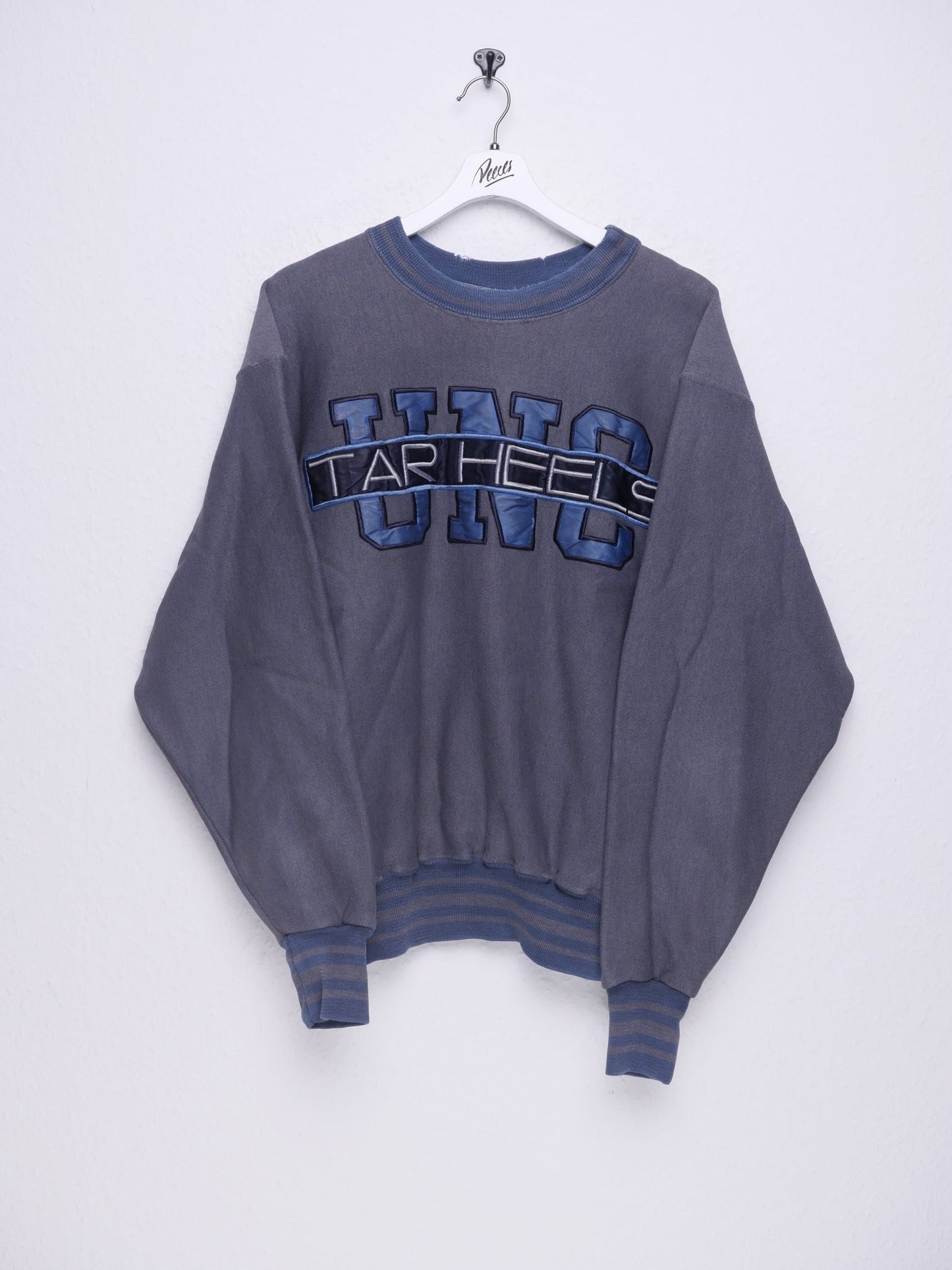 UNC Tar Heels embroidered Spellout grey Sweater - Peeces