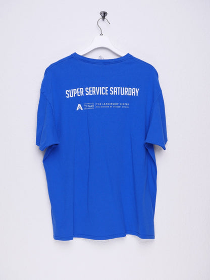 'University of Texas' printed Graphic blue Shirt - Peeces