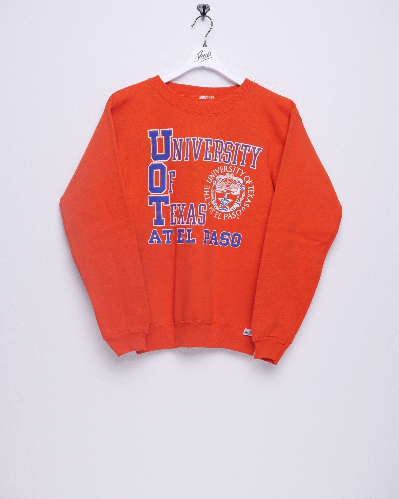 'University of Texas' printed Graphic orange Sweater - Peeces