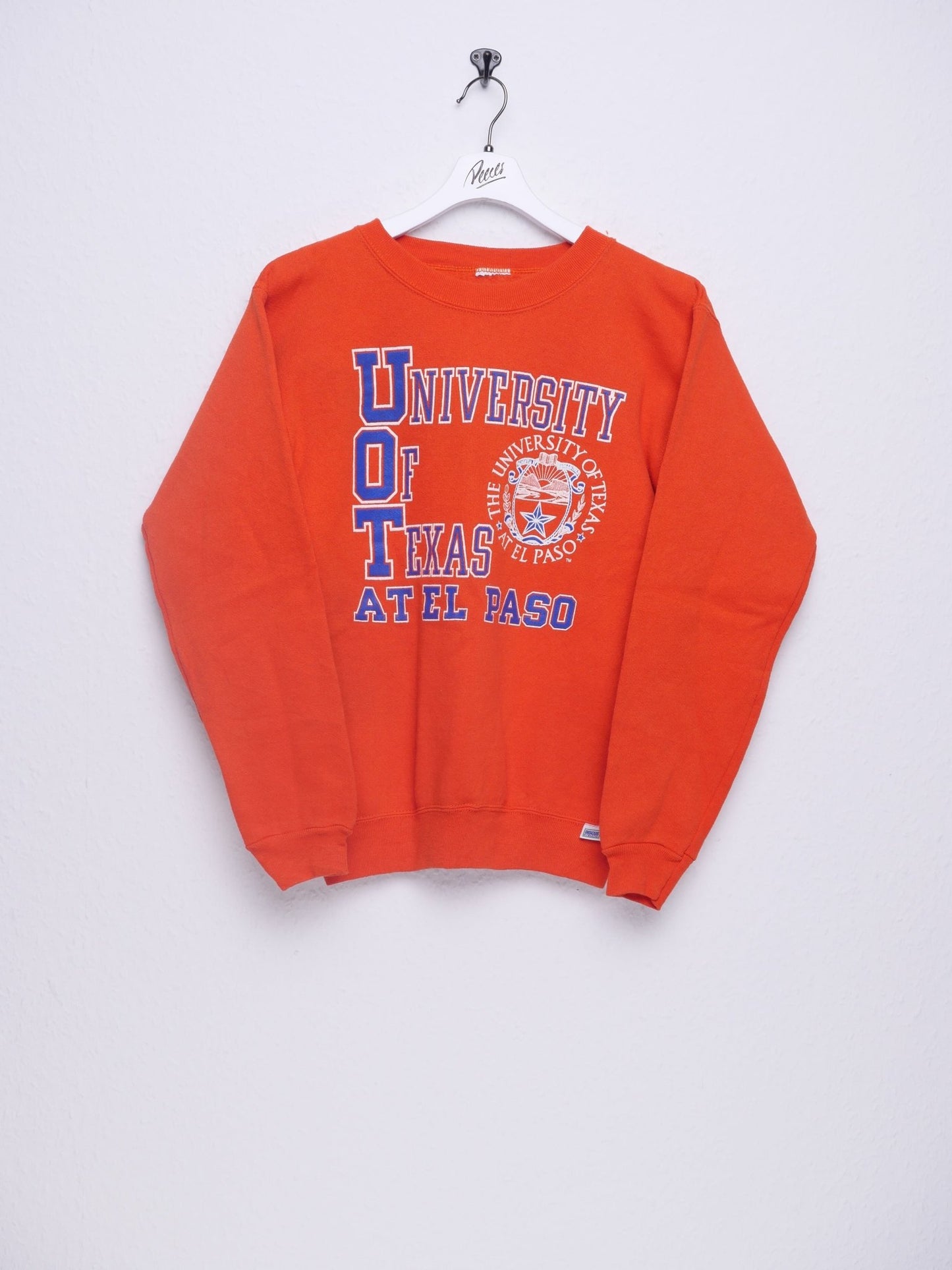 'University of Texas' printed Graphic orange Sweater - Peeces