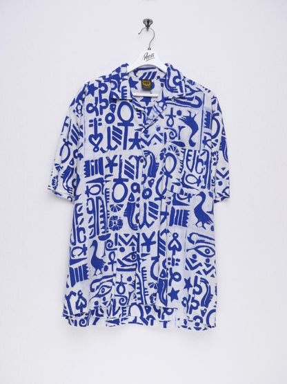 'Vacation' printed Pattern two toned S/S Hemd - Peeces
