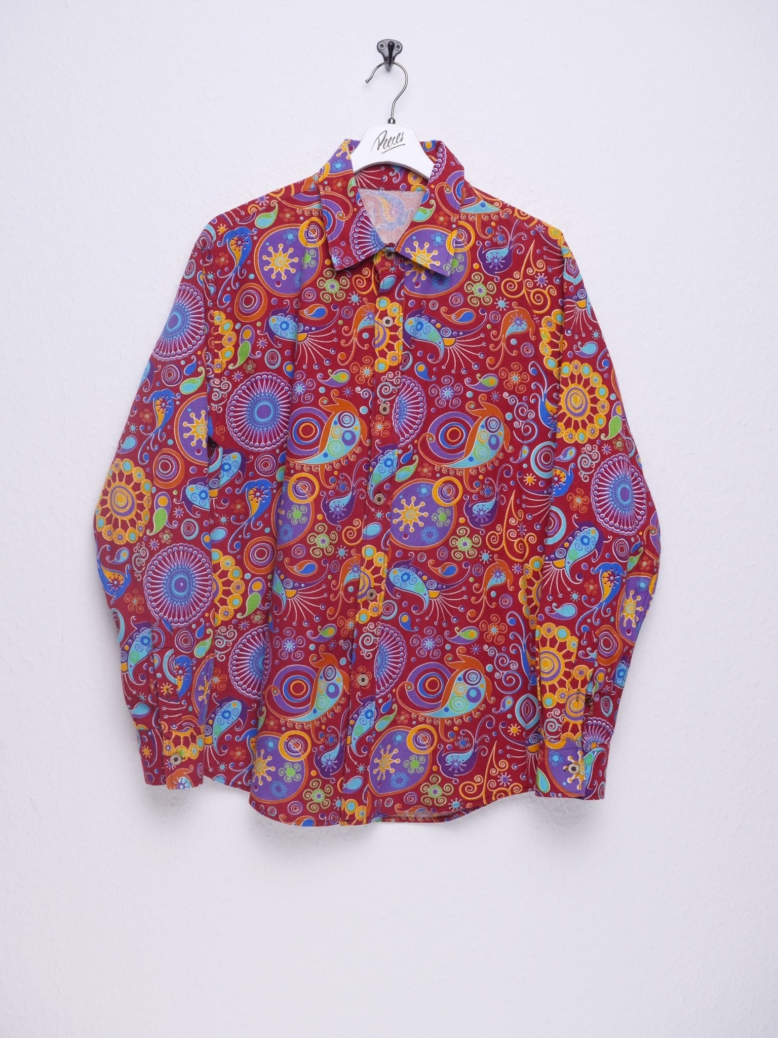 Vintage colorful pattern L/S Hemd - Peeces