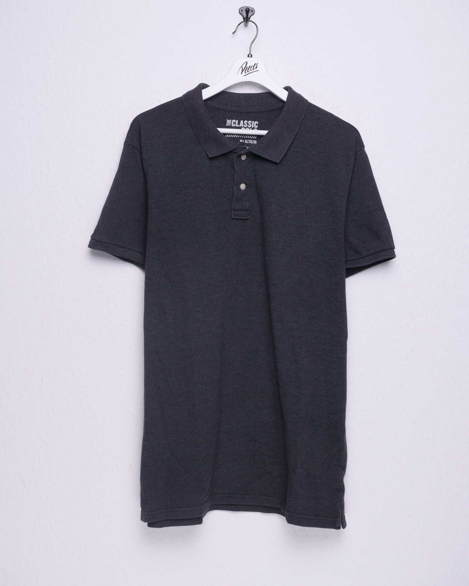 Vintage dark grey S/S Polo Shirt - Peeces
