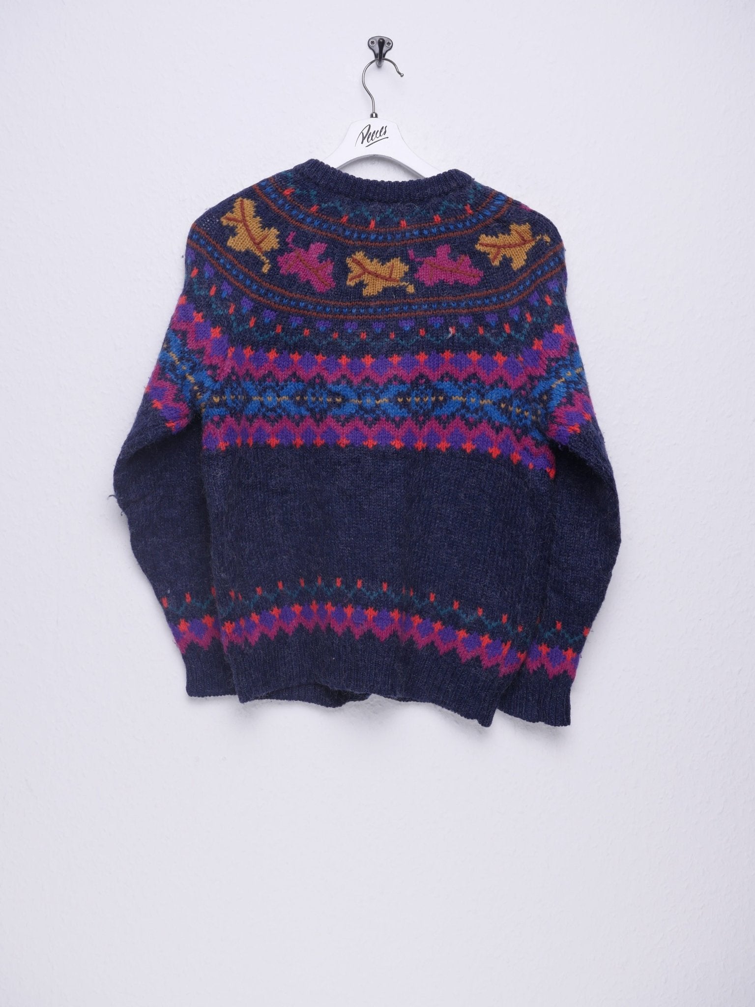 Vintage knitted colorful Cardigan Sweater - Peeces