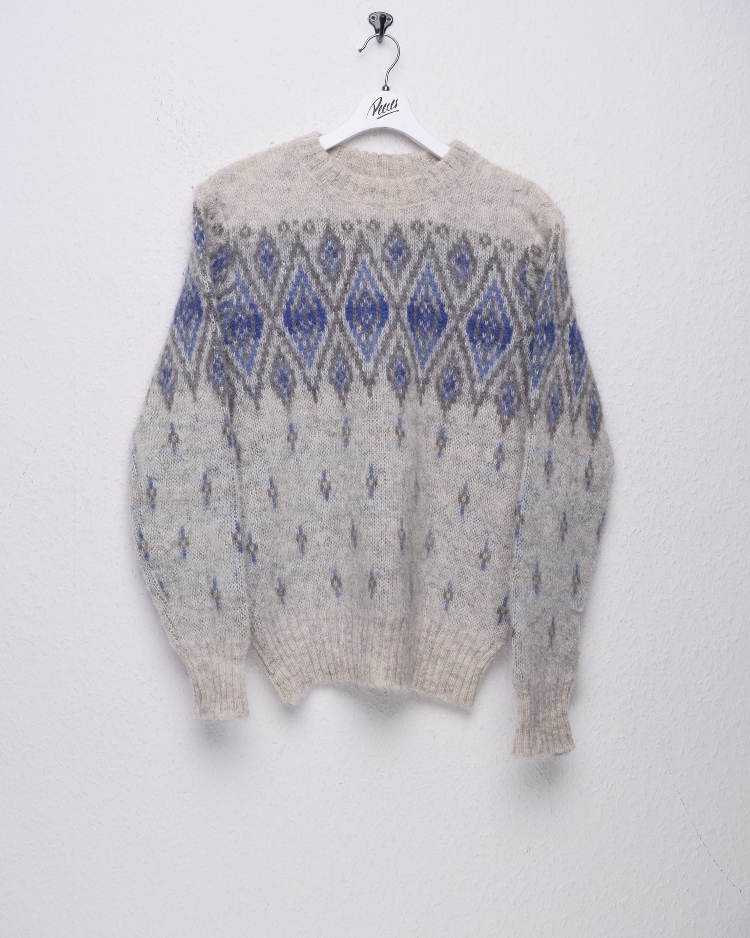 Vintage knitted Pattern two toned Wool Sweater - Peeces