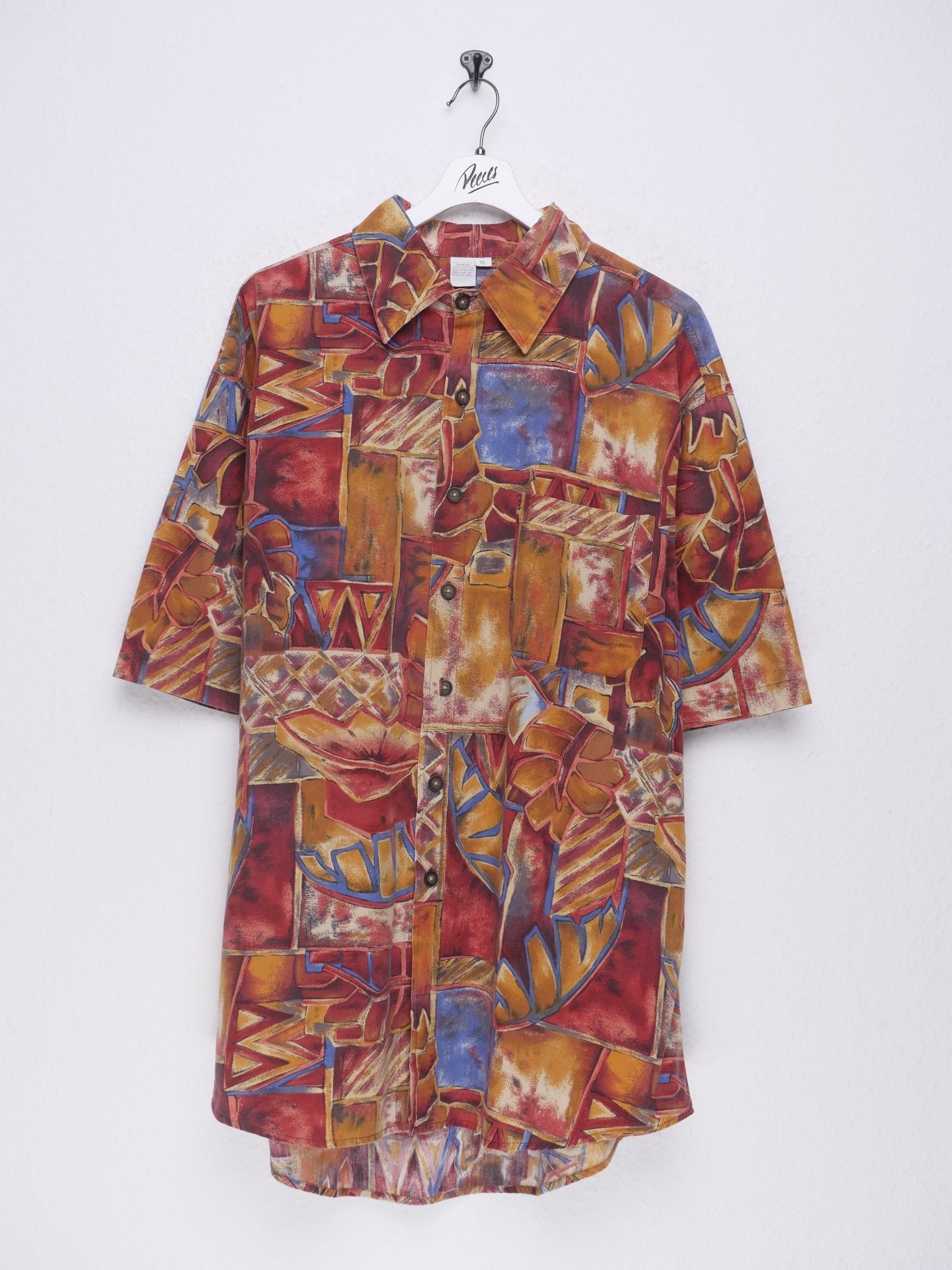 Vintage patterned colorful Kurzarm Hemd - Peeces