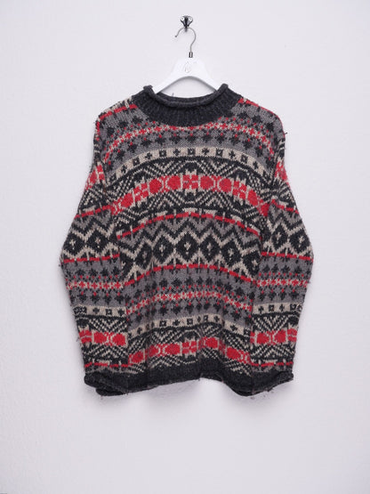 Vintage patterned Knit Tutle Neck Sweater - Peeces