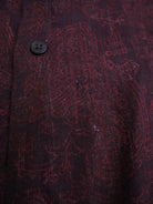 Vintage printed Pattern dark red black Langarm Hemd - Peeces