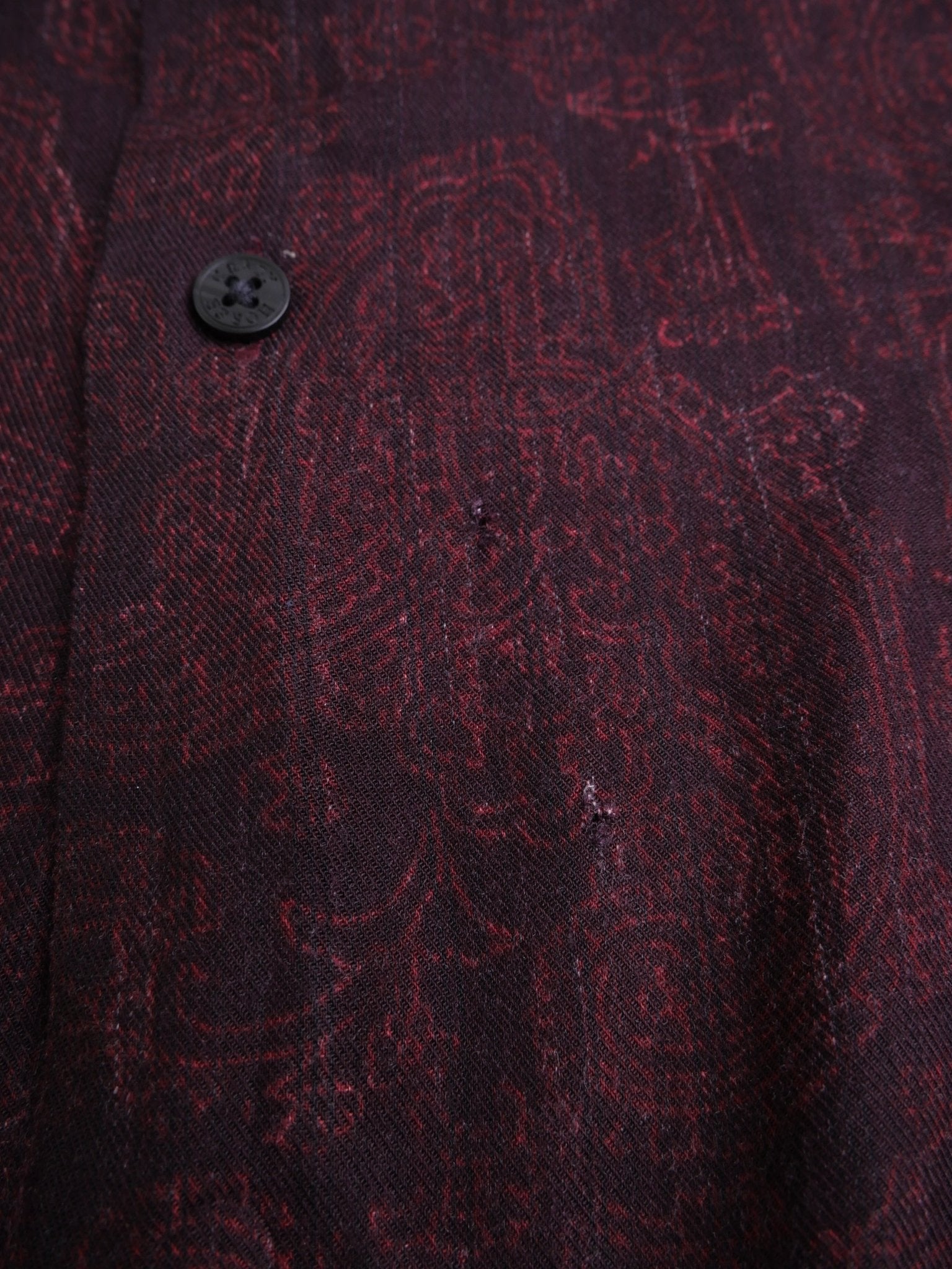 Vintage printed Pattern dark red black Langarm Hemd - Peeces