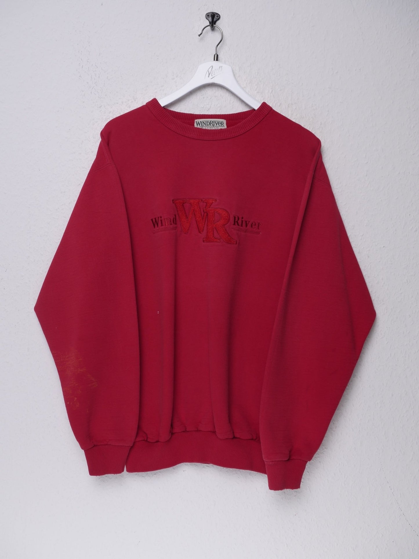 Windriver embroidered Spellout red Vintage Sweater - Peeces