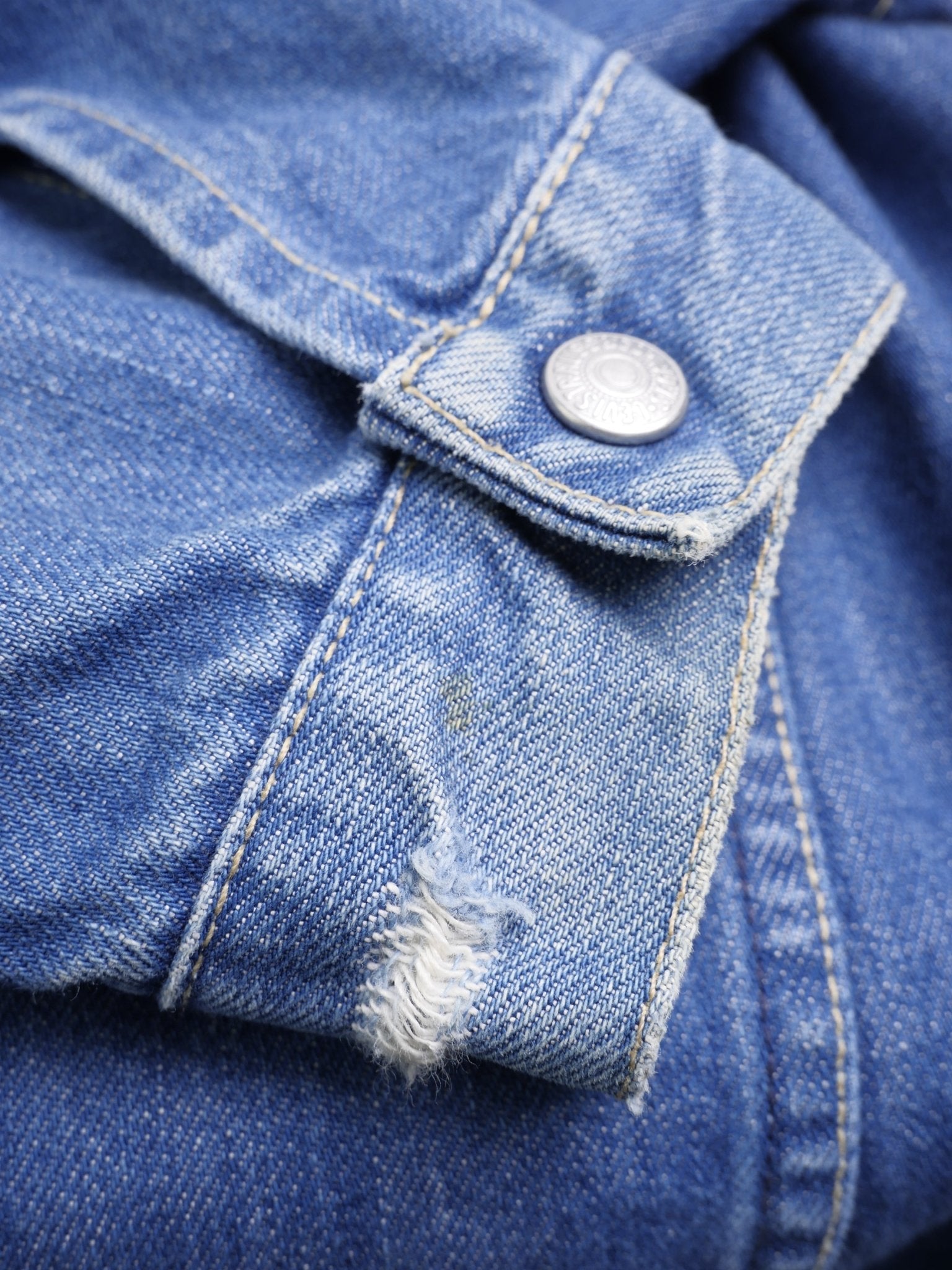 Wrangler Vintage embroidered Patch blue Denim Jacket - Peeces