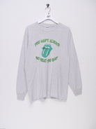'You can't always get what you want' printed Spellout grey L/S Shirt - Peeces