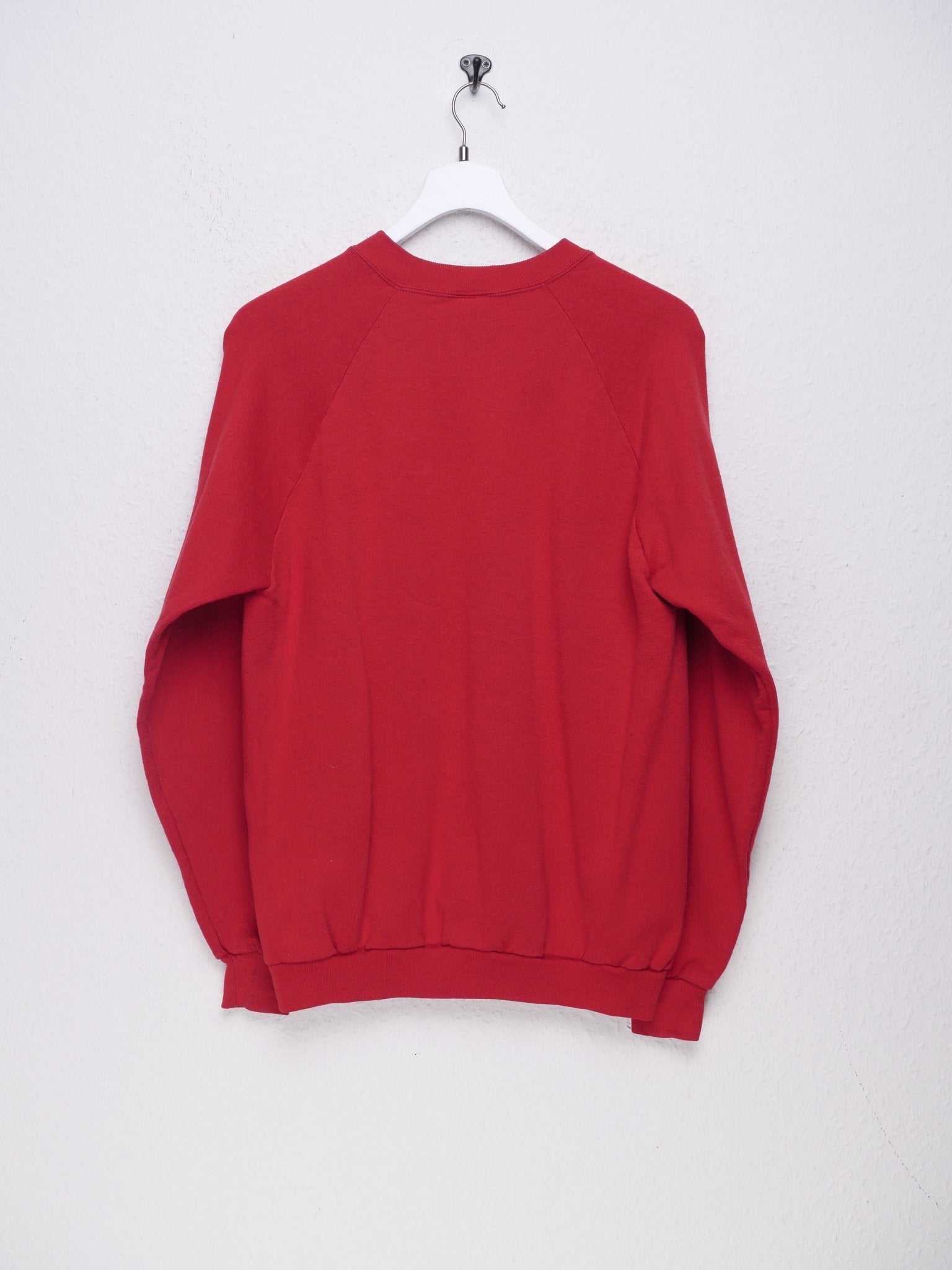 'Young's Jersey Dairy' printed Spellout red Sweater - Peeces